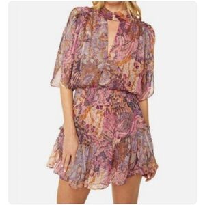 NWT Liv Foster Misa LA lace Mini Dress in Pink and Purple size 4